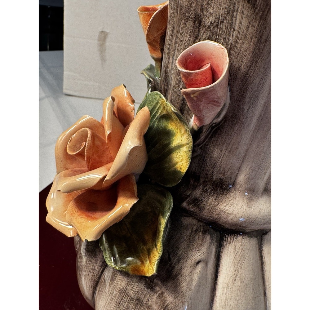 Vintage Italian Crown Capodimonte Vase 12" Ceramic AS1032 Italy - Picture 12 of 16